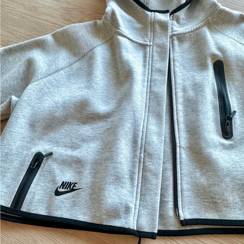 Nike Gray Tech Fleece Full-Zip Jacket with Black Trim